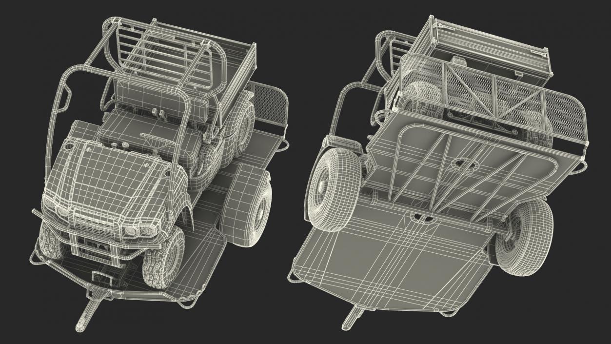 ATV Trailer with 4x4 Quadrocycle 3D