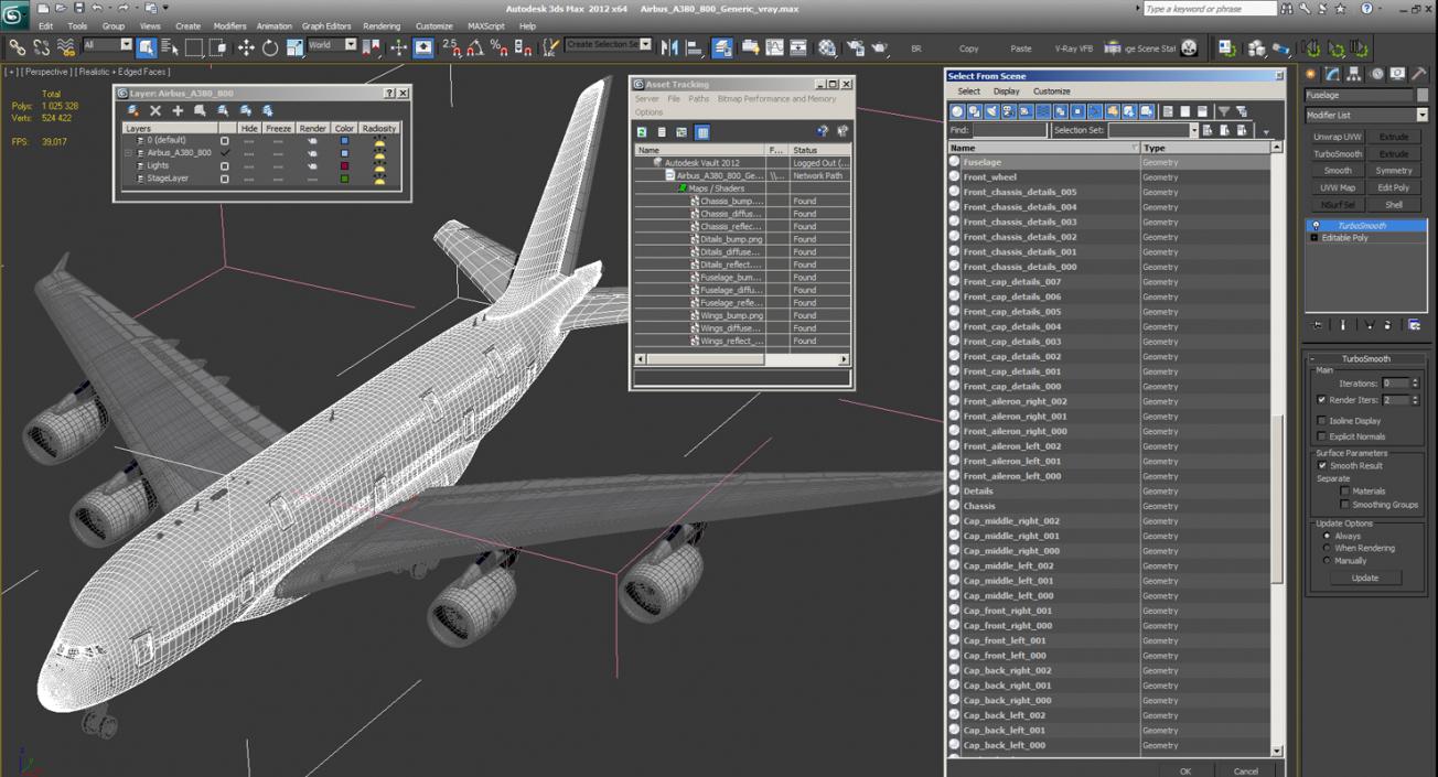 3D Airbus A380-800 Generic model