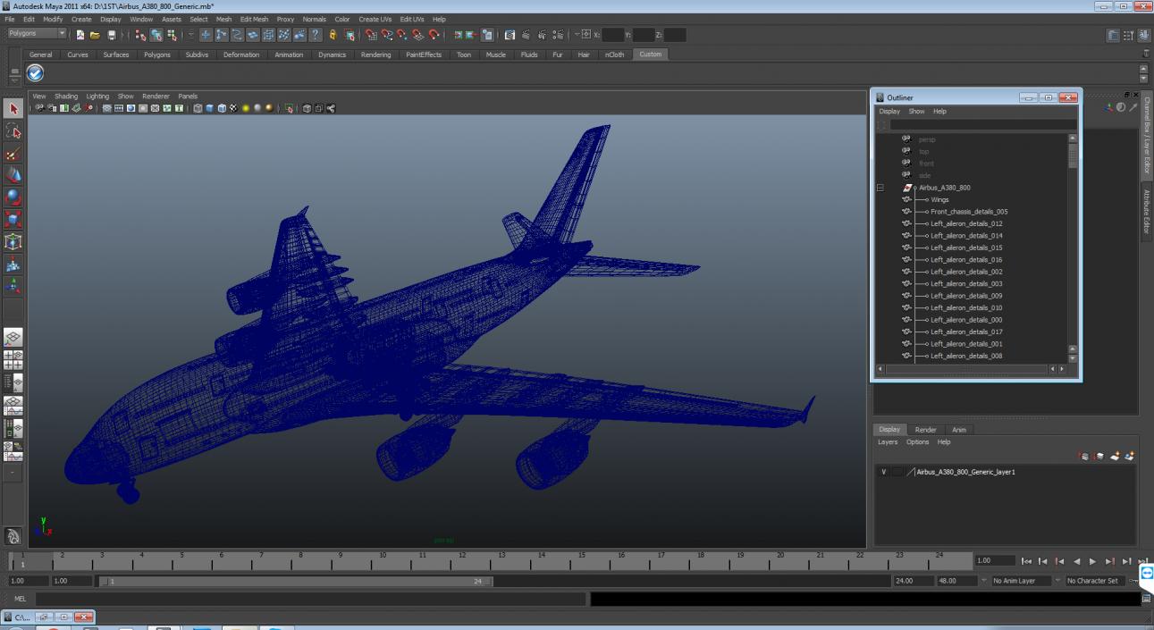 3D Airbus A380-800 Generic model