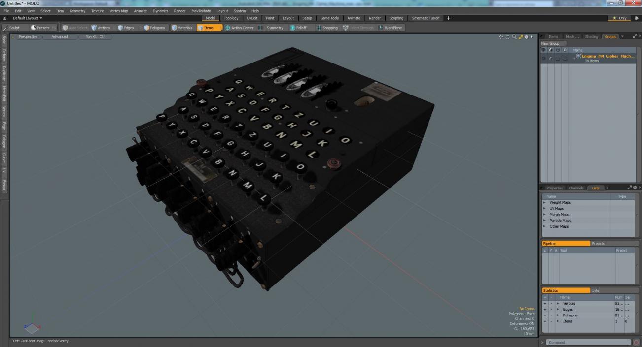 Enigma M4 Cipher Machine 3D model