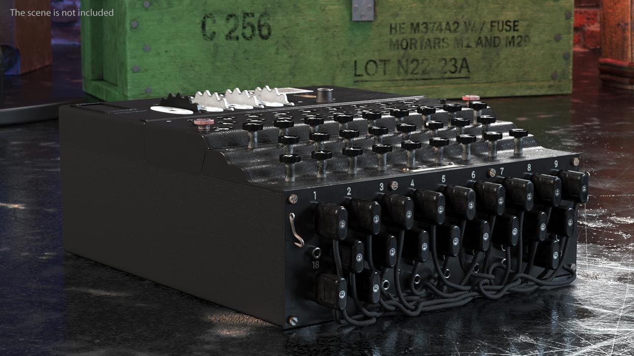 Enigma M4 Cipher Machine 3D model