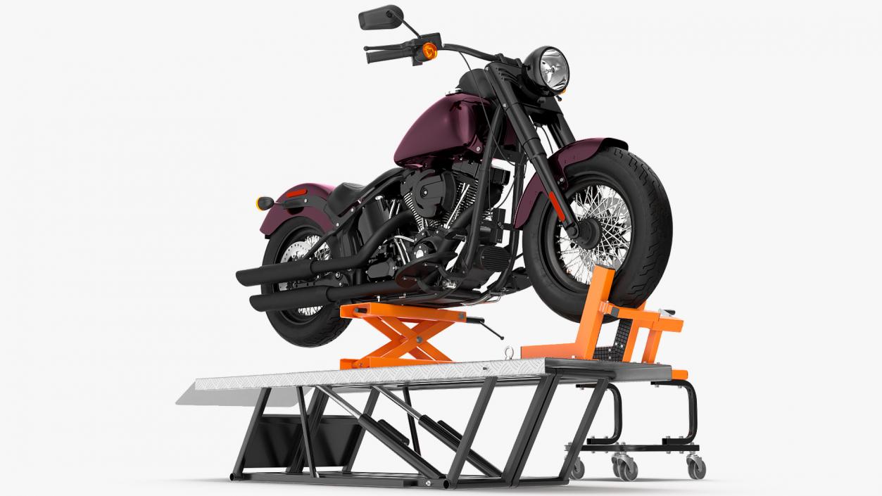 3D Portable Lift Kit with Motorcycle model