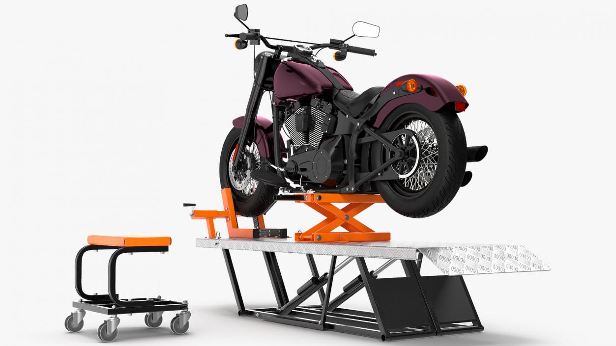 3D Portable Lift Kit with Motorcycle model