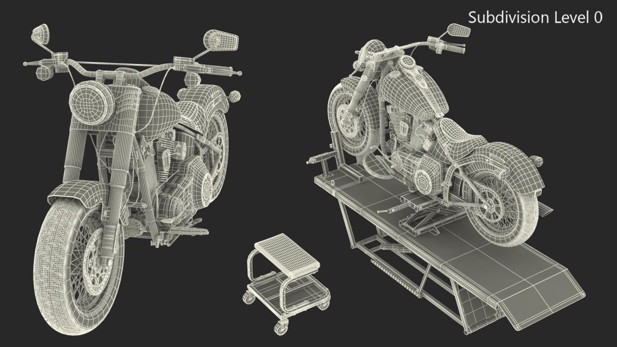 3D Portable Lift Kit with Motorcycle model