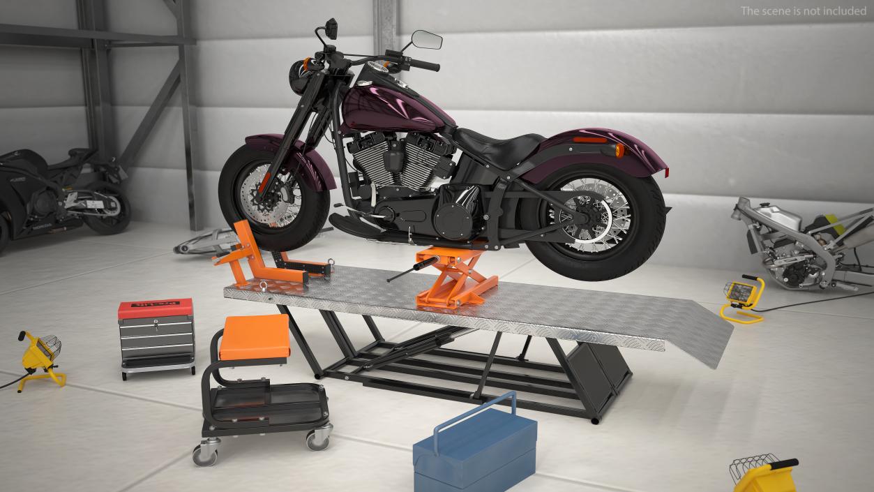 3D Portable Lift Kit with Motorcycle model