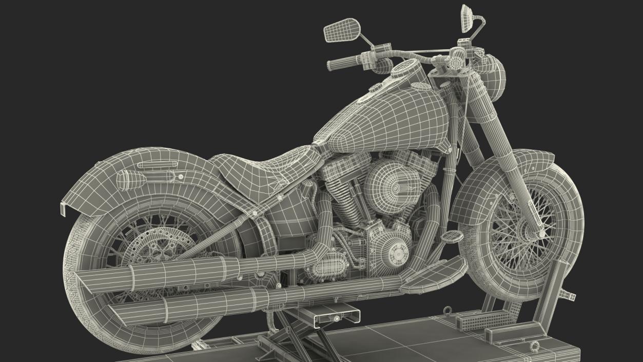 3D Portable Lift Kit with Motorcycle model