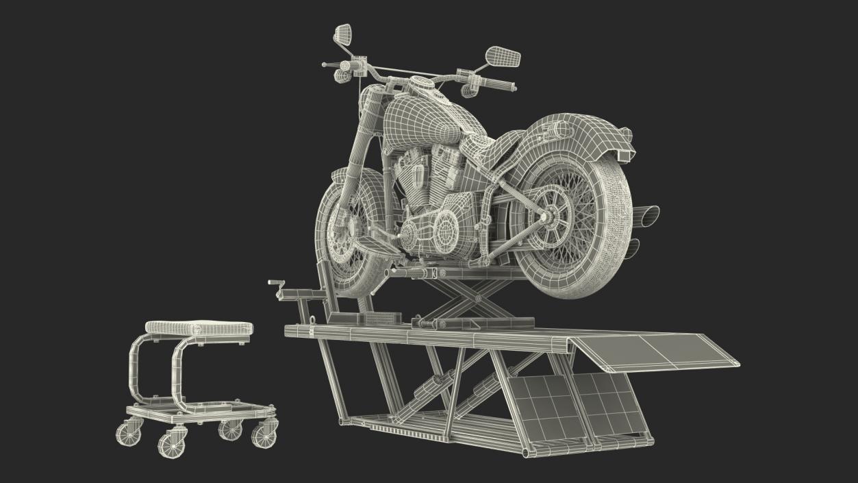 3D Portable Lift Kit with Motorcycle model