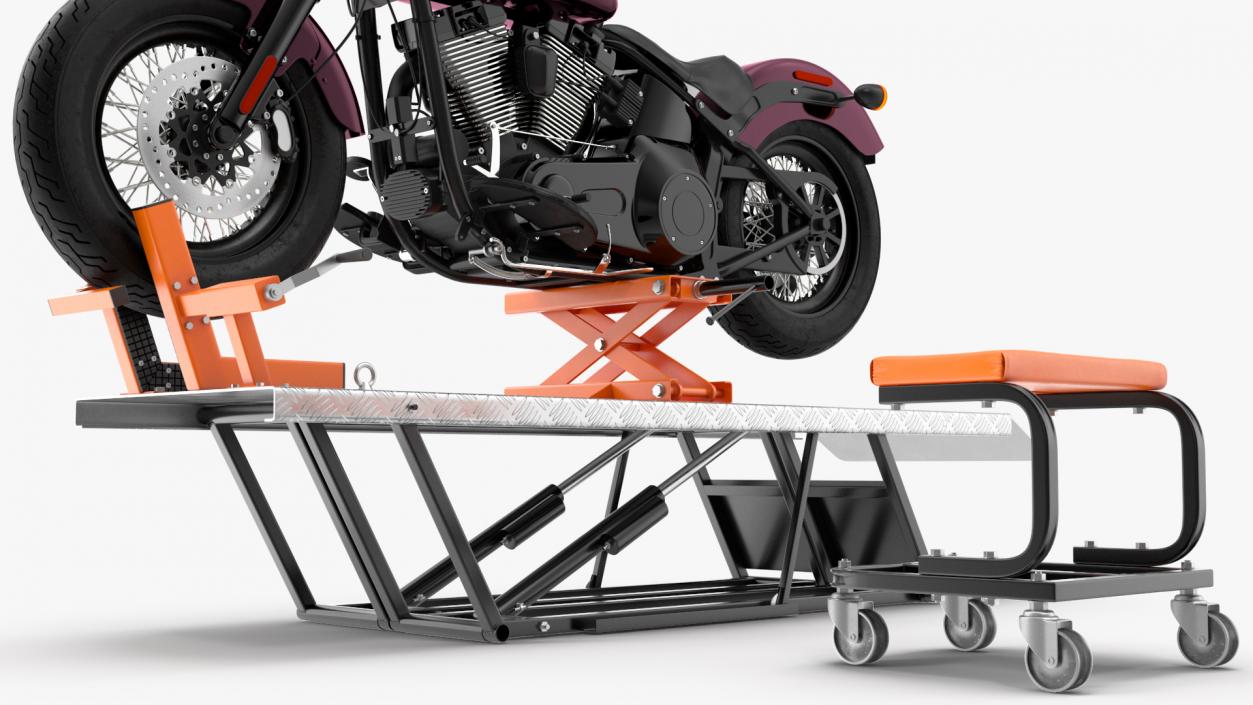 3D Portable Lift Kit with Motorcycle model