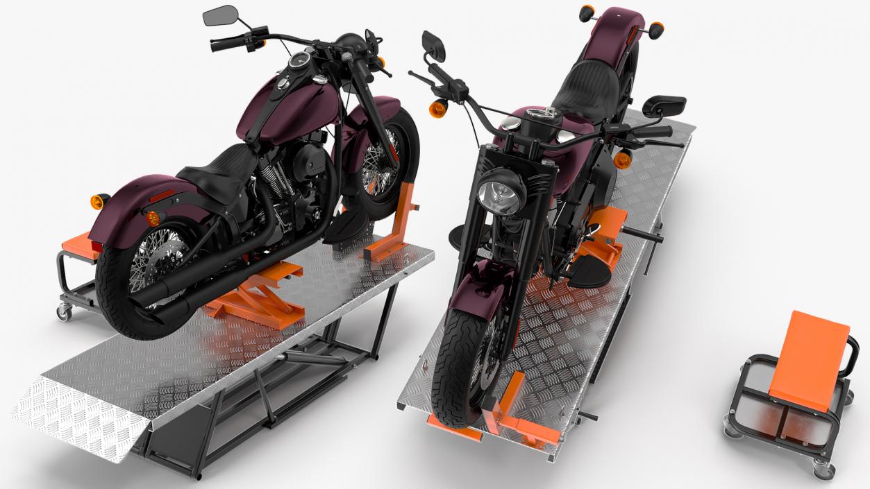 3D Portable Lift Kit with Motorcycle model