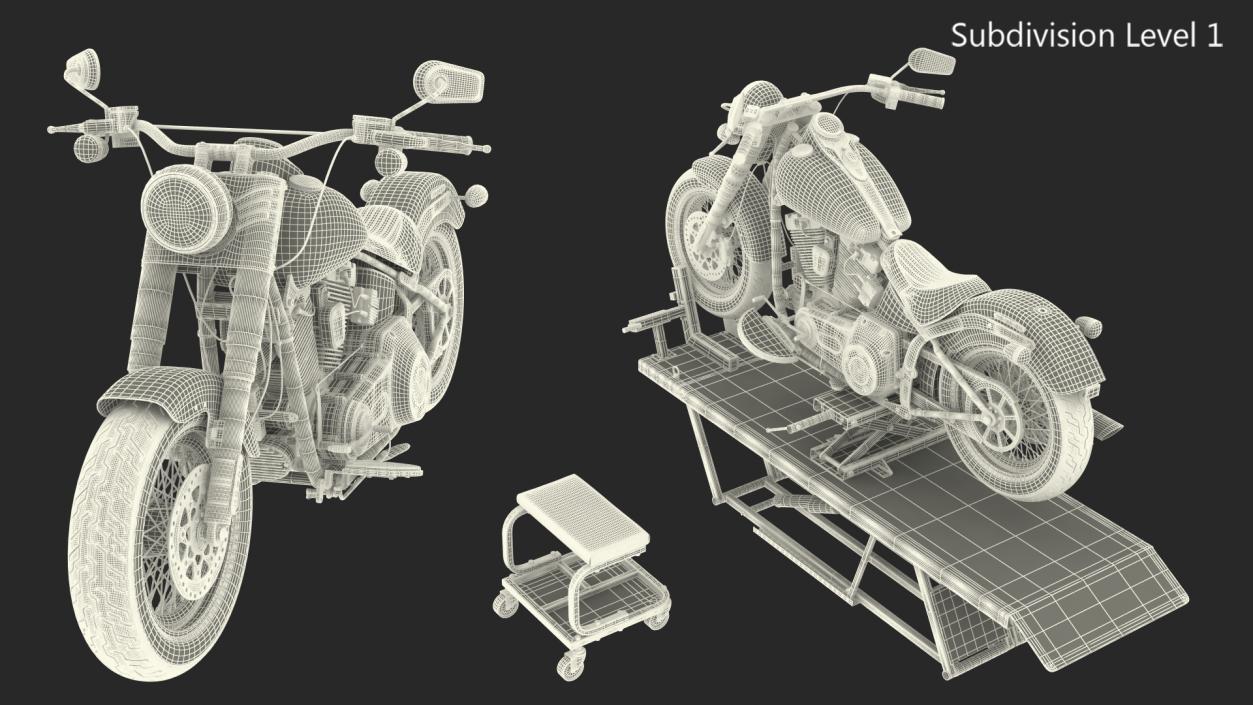 3D Portable Lift Kit with Motorcycle model