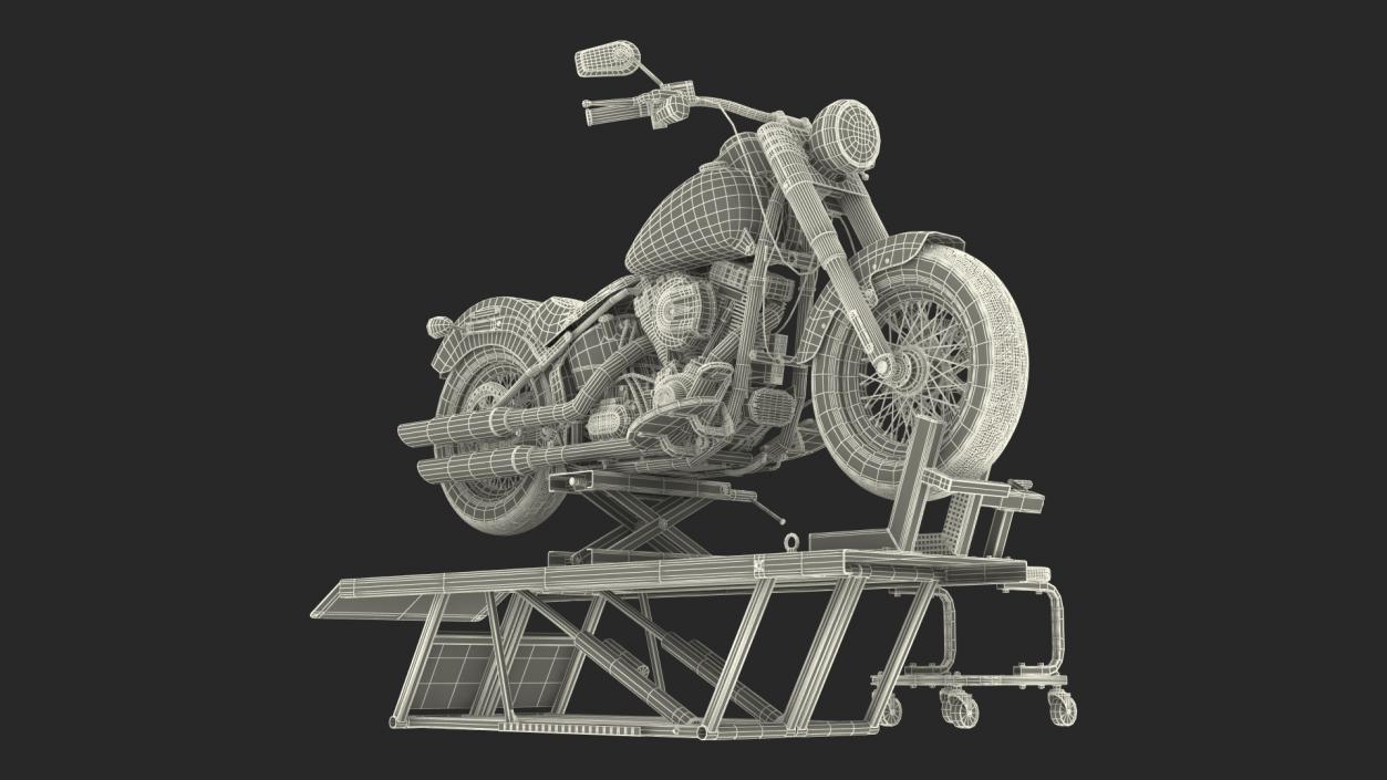 3D Portable Lift Kit with Motorcycle model