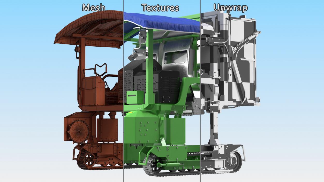 3D model Self Propelled Tea Leaf Harvester Rigged