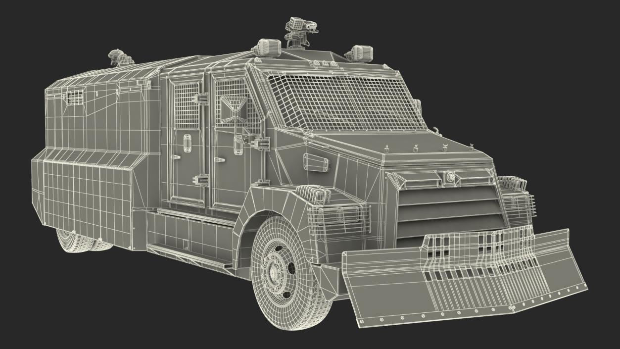 Anti Riot Vehicle White Simple Interior 3D model