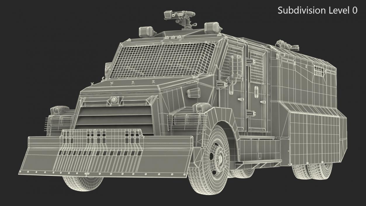 Anti Riot Vehicle White Simple Interior 3D model