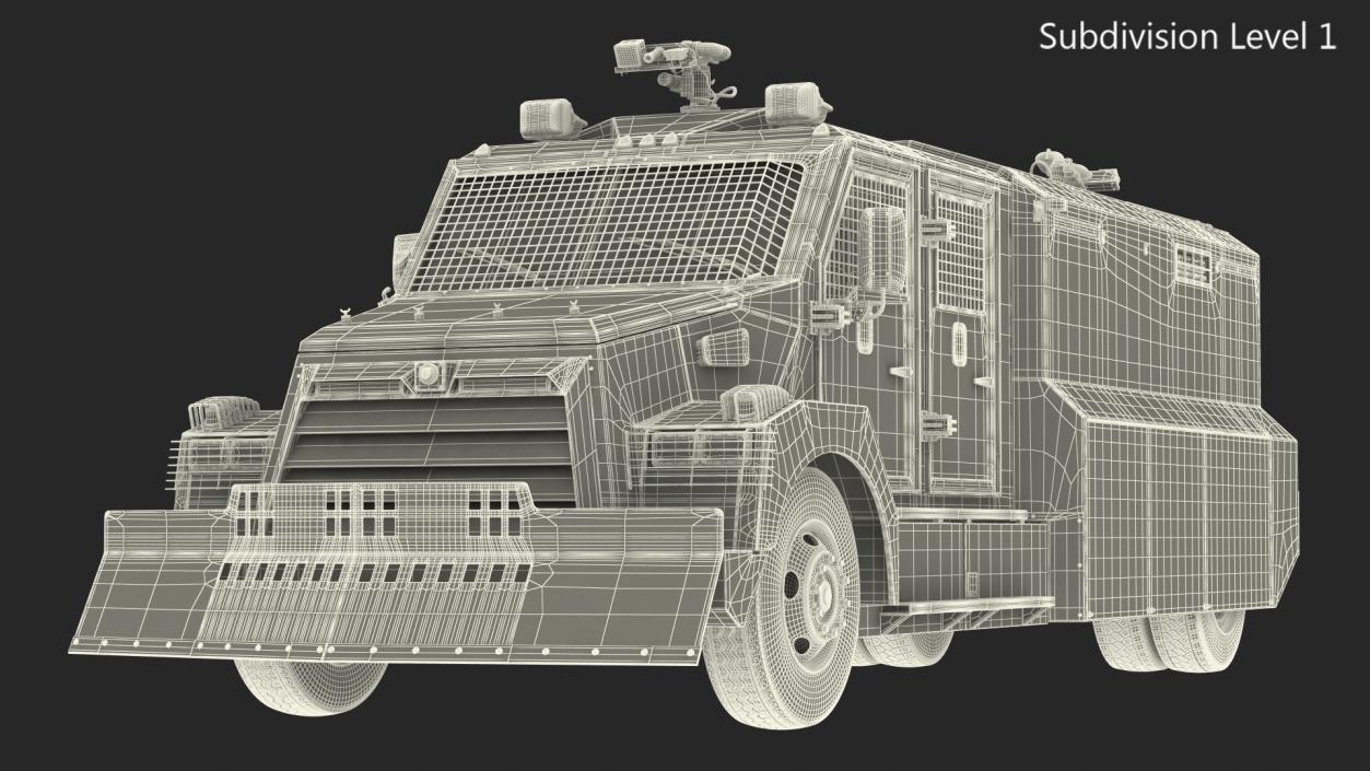 Anti Riot Vehicle White Simple Interior 3D model