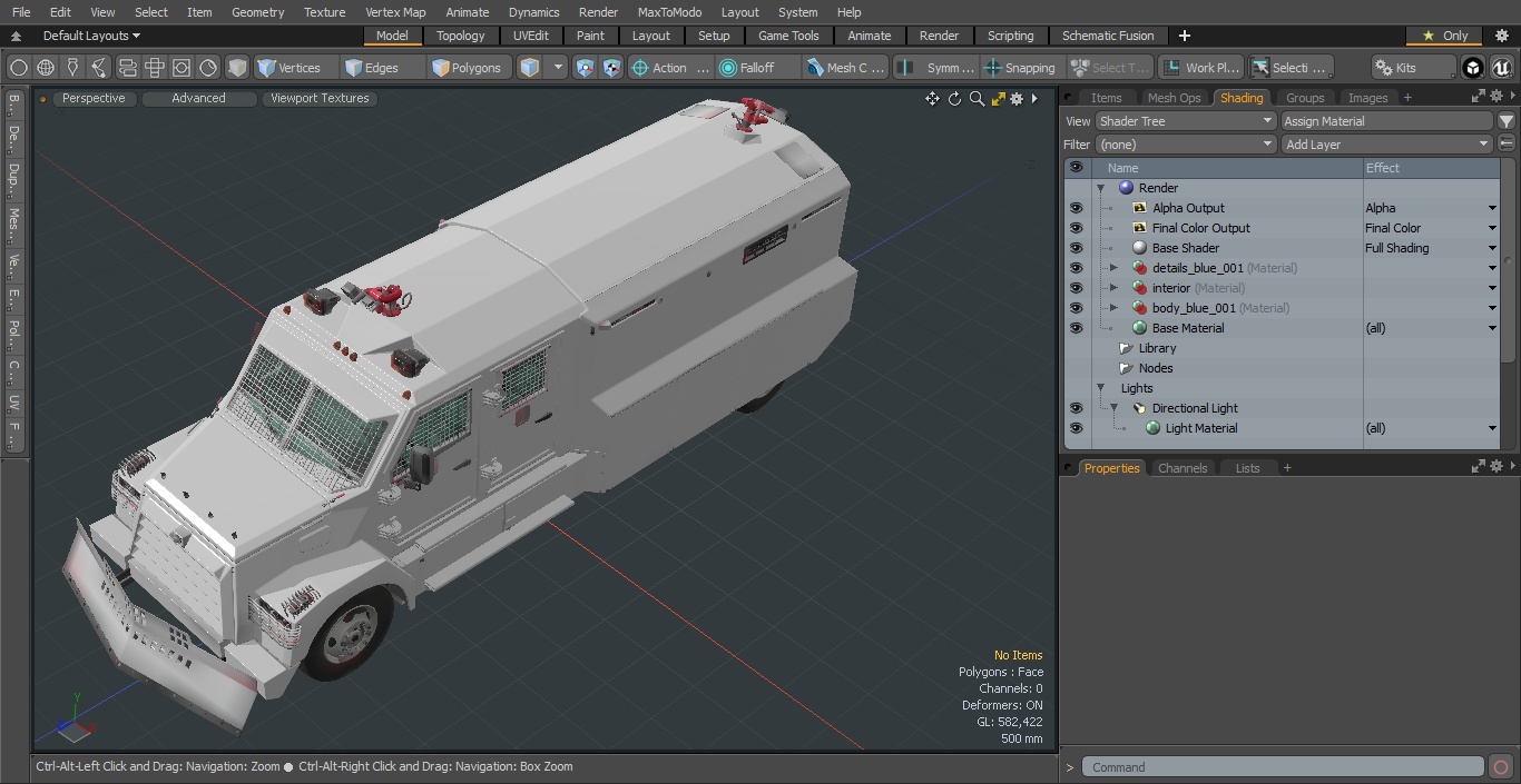 Anti Riot Vehicle White Simple Interior 3D model