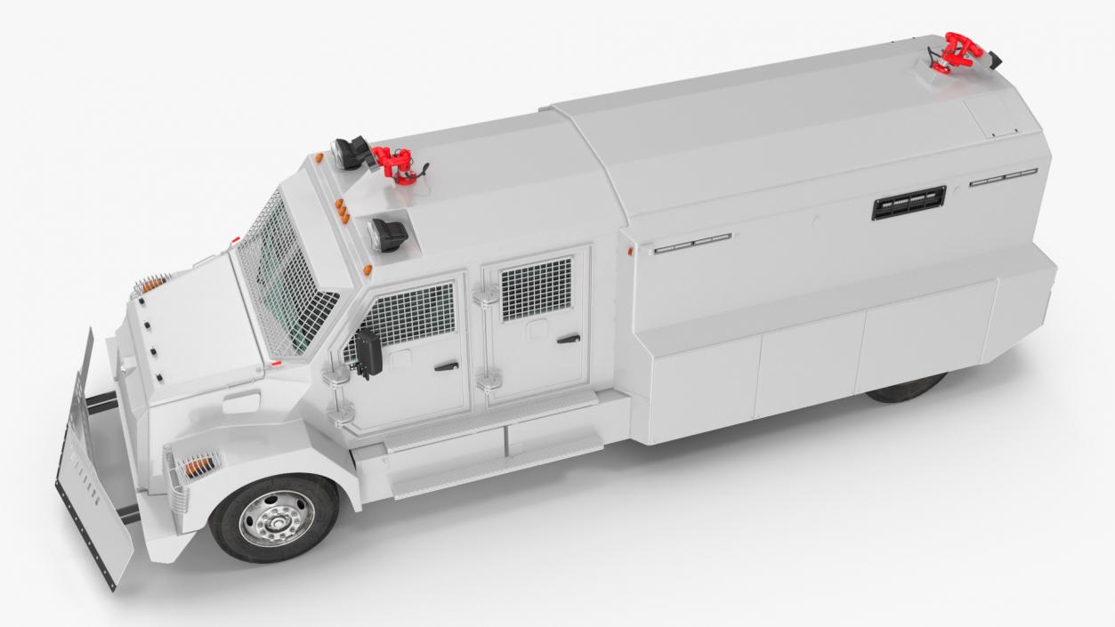 Anti Riot Vehicle White Simple Interior 3D model