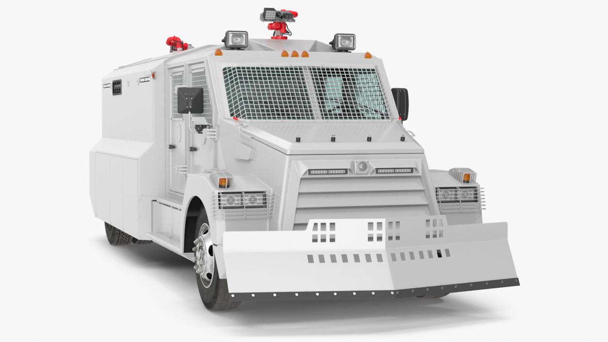 Anti Riot Vehicle White Simple Interior 3D model