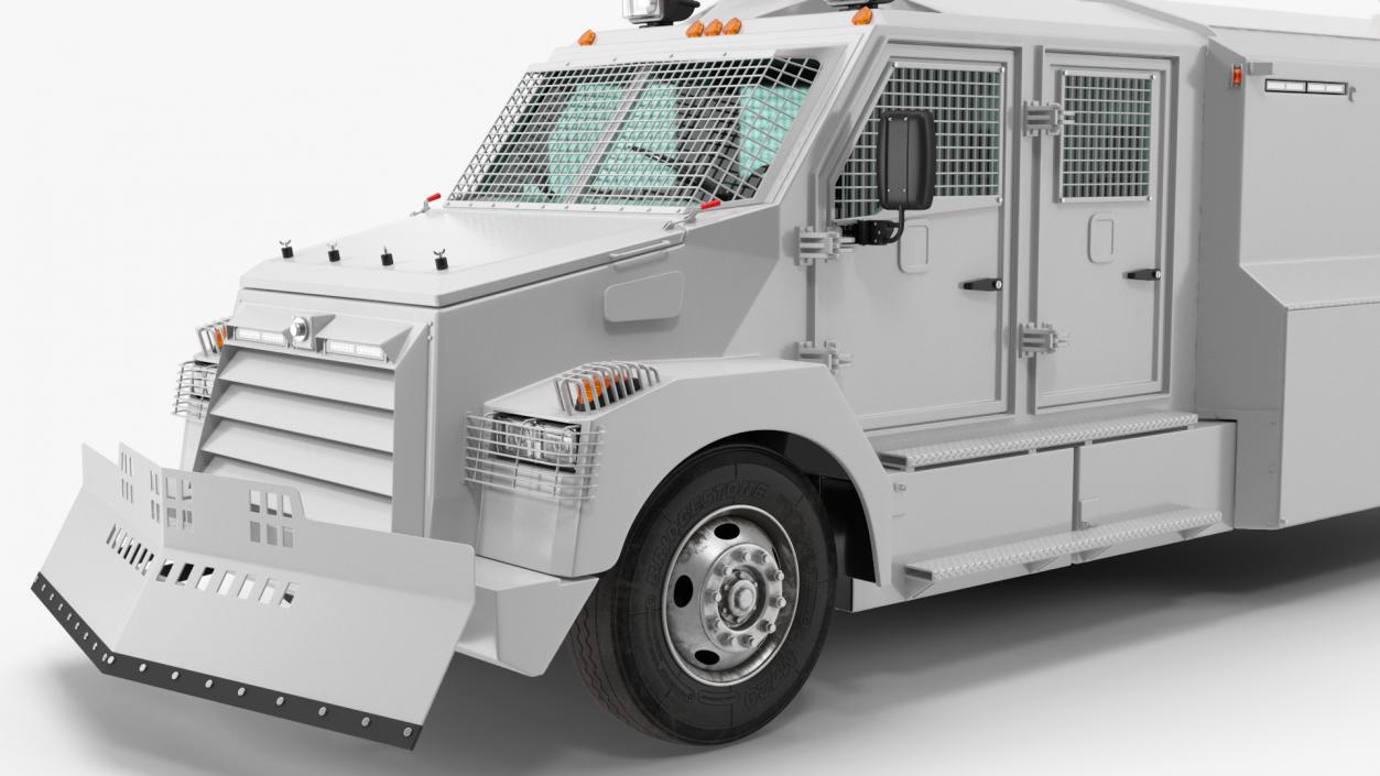 Anti Riot Vehicle White Simple Interior 3D model