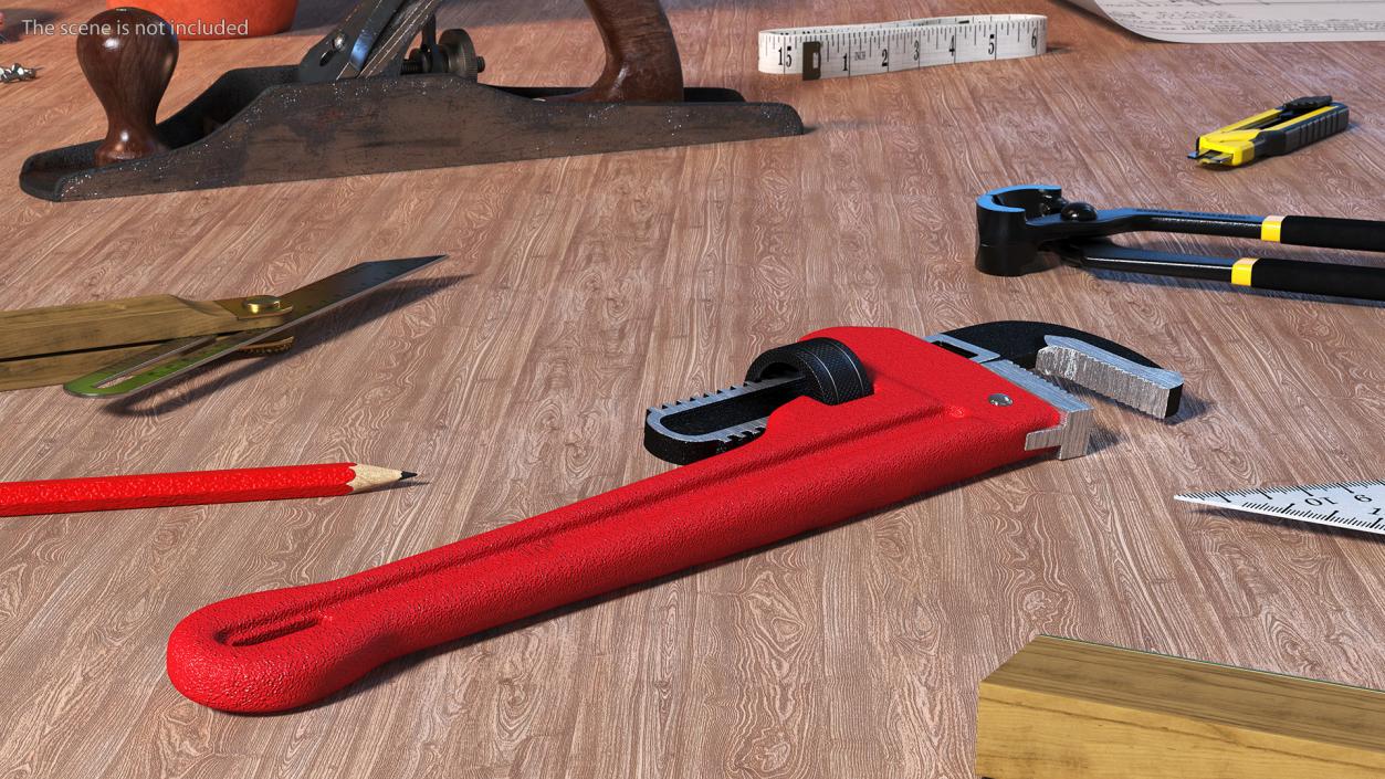 3D model Straight Pipe Wrench