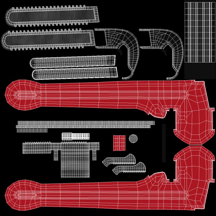 3D model Straight Pipe Wrench