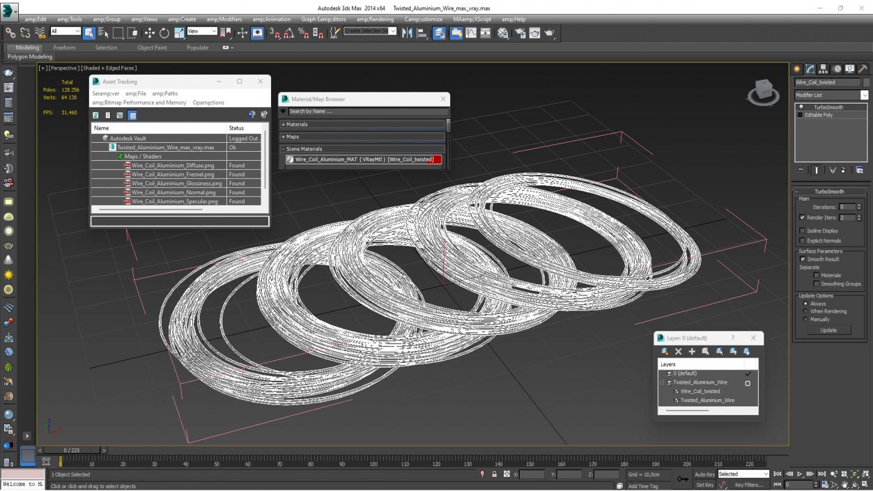 Twisted Aluminium Wire 3D