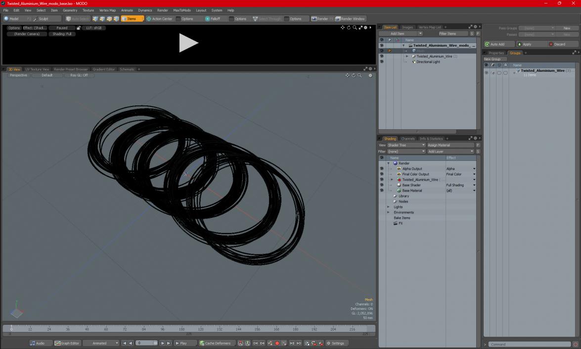 Twisted Aluminium Wire 3D