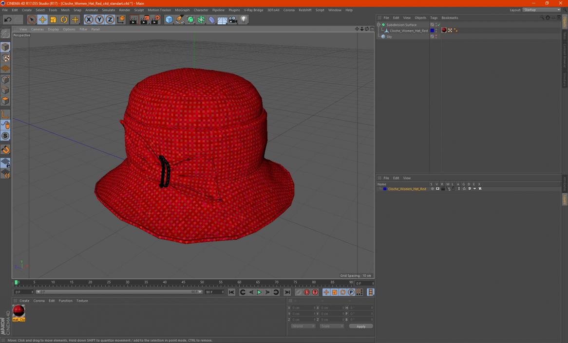 3D model Cloche Women Hat Red