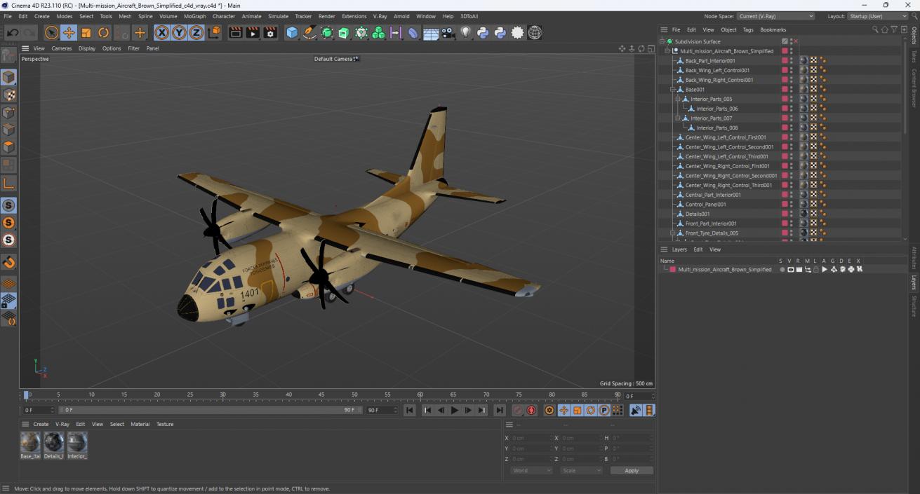 Multi-mission Aircraft Brown Simplified 3D model