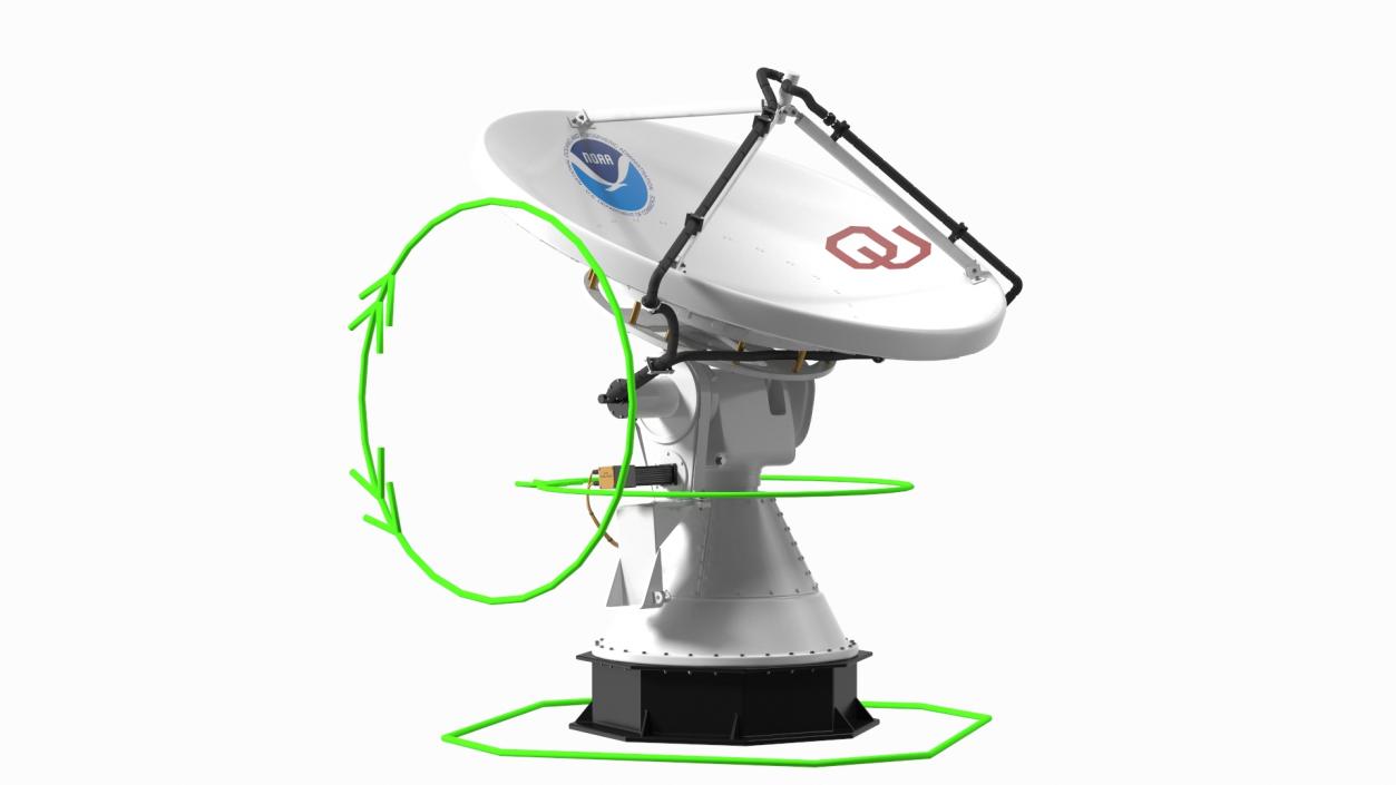 3D NOAA NOXP Mobile X Band Mobile Radar Rigged model