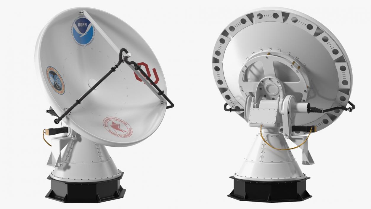 3D NOAA NOXP Mobile X Band Mobile Radar Rigged model