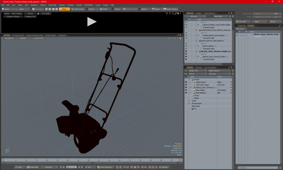 3D Electric Snow Thrower Poulan model