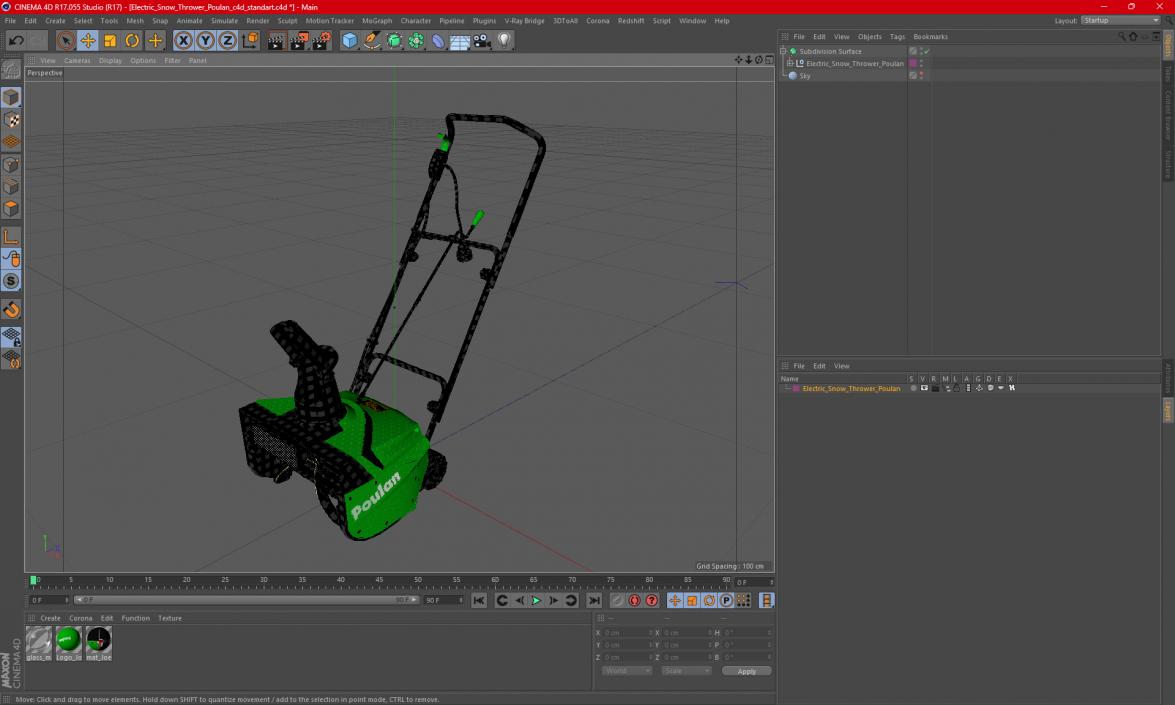 3D Electric Snow Thrower Poulan model