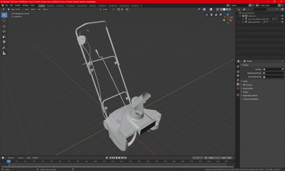 3D Electric Snow Thrower Poulan model