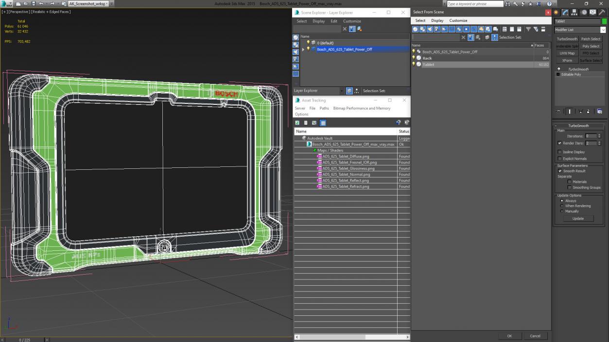 3D model Bosch ADS 625 Tablet Power Off