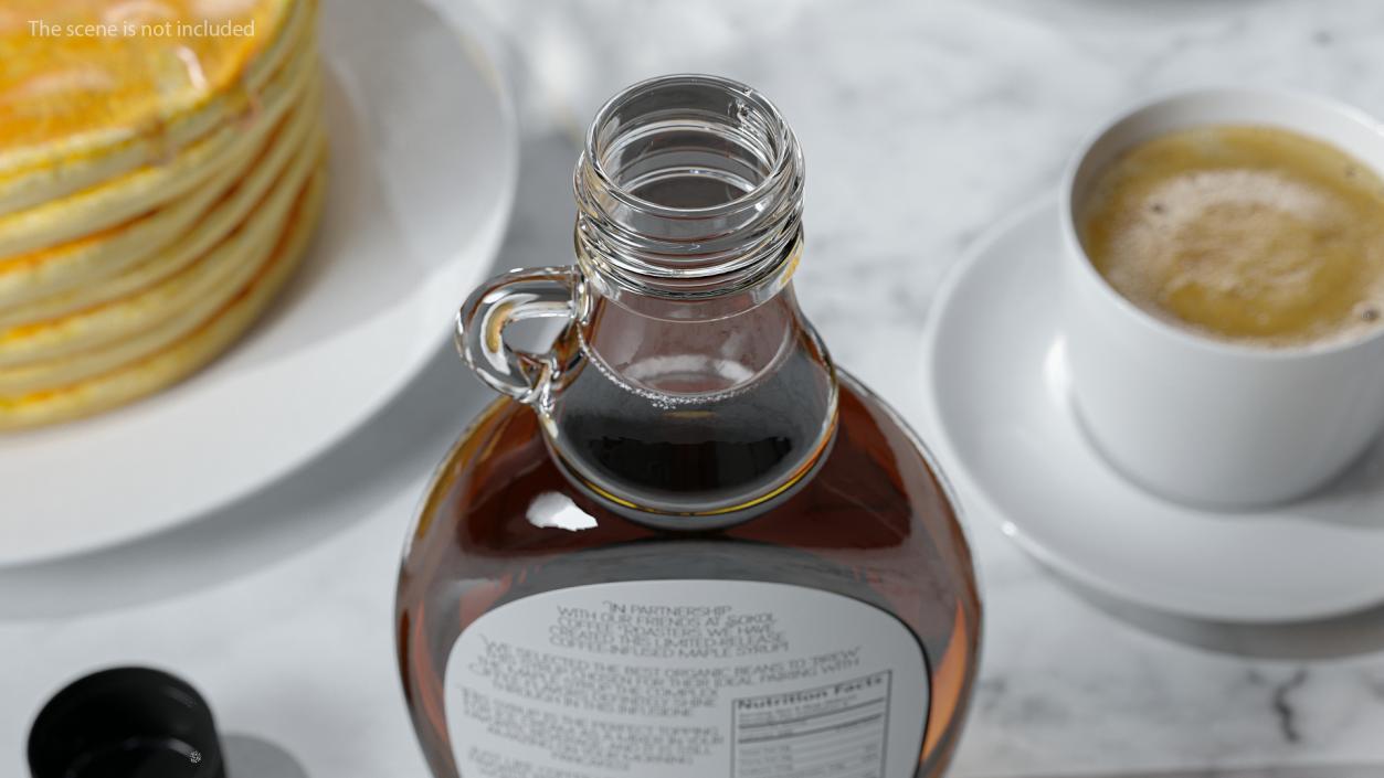 Organic Maple Syrup Glass Bottle 3D