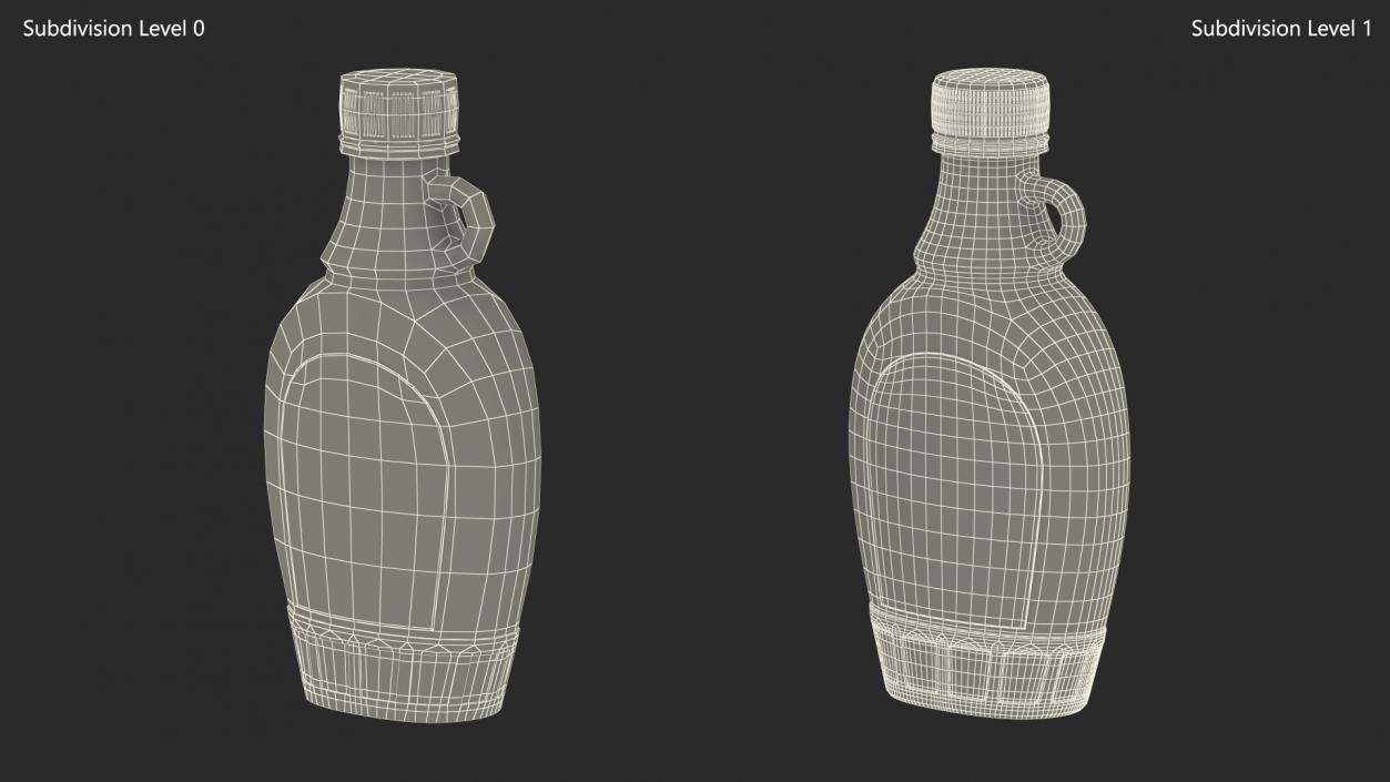 Organic Maple Syrup Glass Bottle 3D