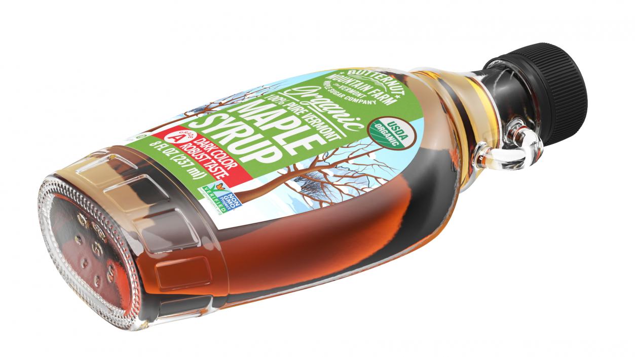 Organic Maple Syrup Glass Bottle 3D