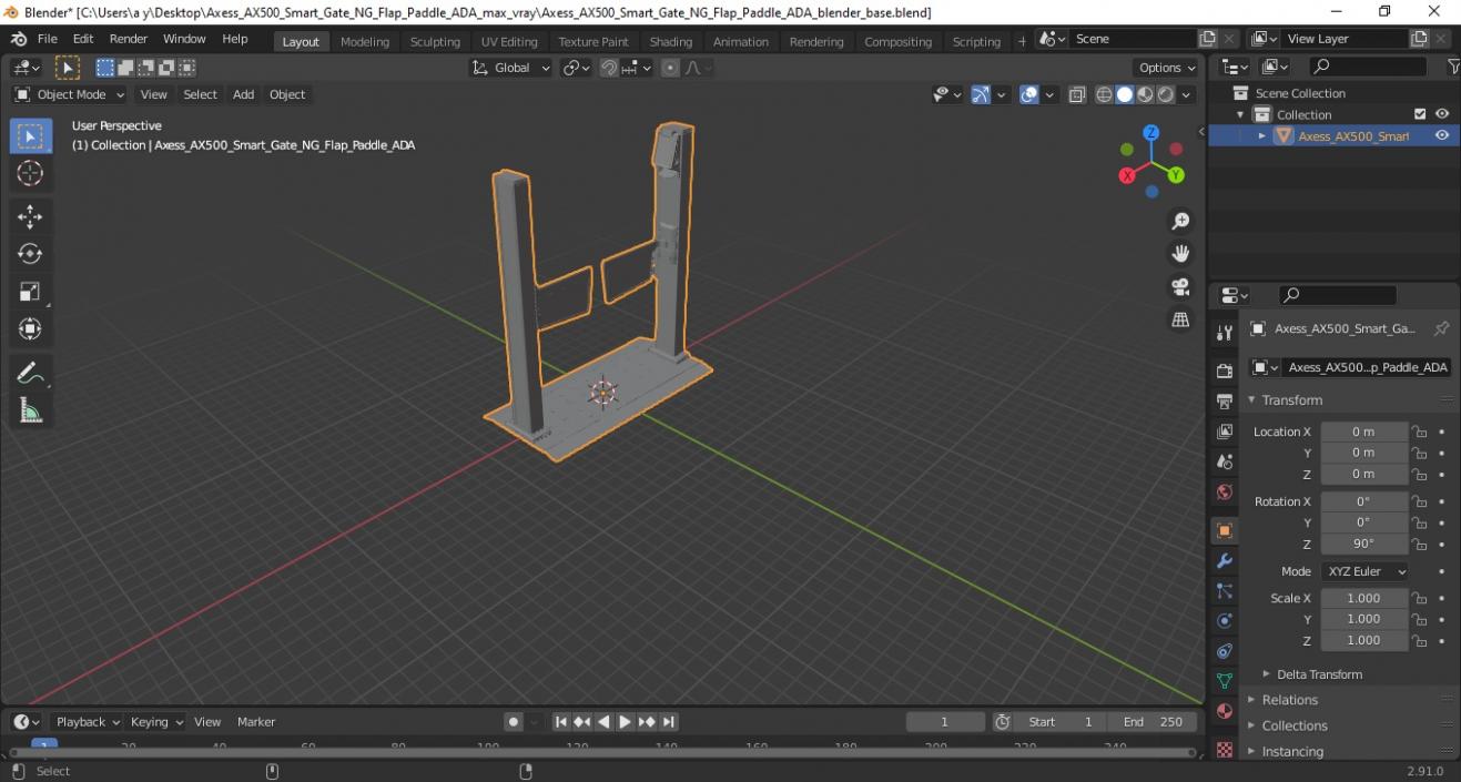 3D Axess AX500 Smart Gate NG Flap Paddle ADA