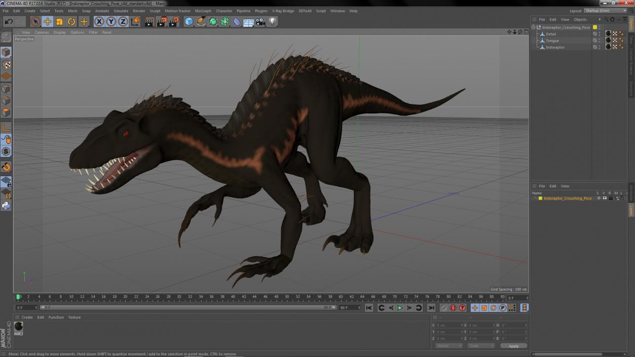 3D model Indoraptor Crouching Pose