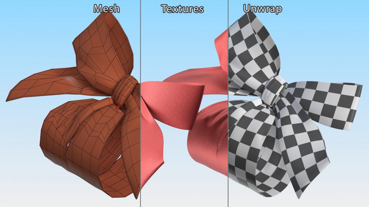 Ribbon Red Bow 3D model