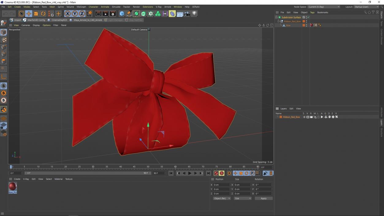 Ribbon Red Bow 3D model