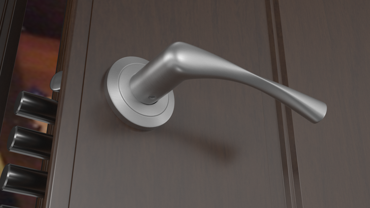 Steel Door Handles Separate 3D