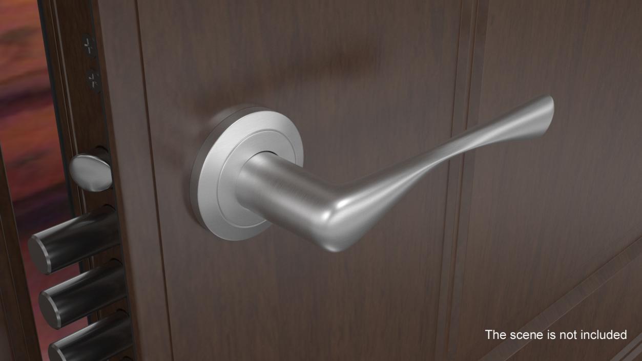 Steel Door Handles Separate 3D