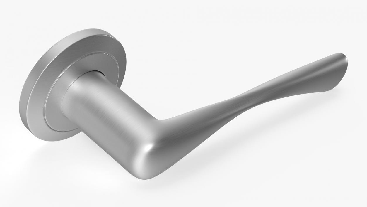 Steel Door Handles Separate 3D