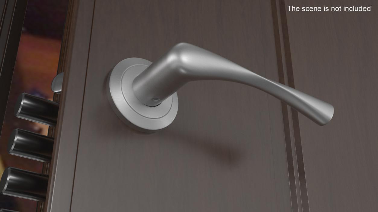 Steel Door Handles Separate 3D