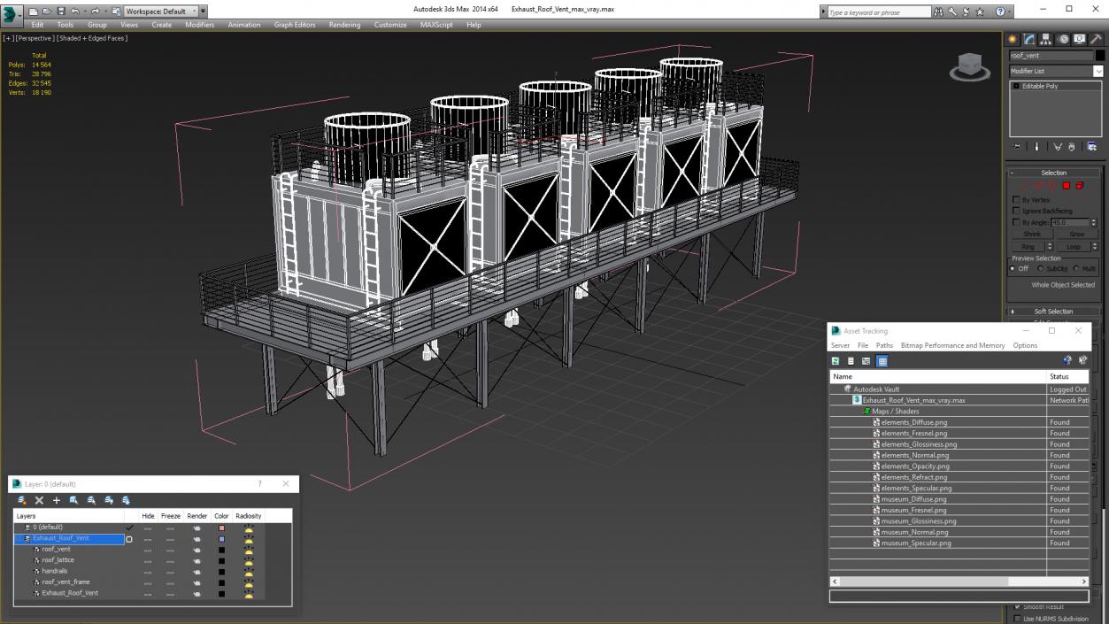 Exhaust Roof Vent 3D