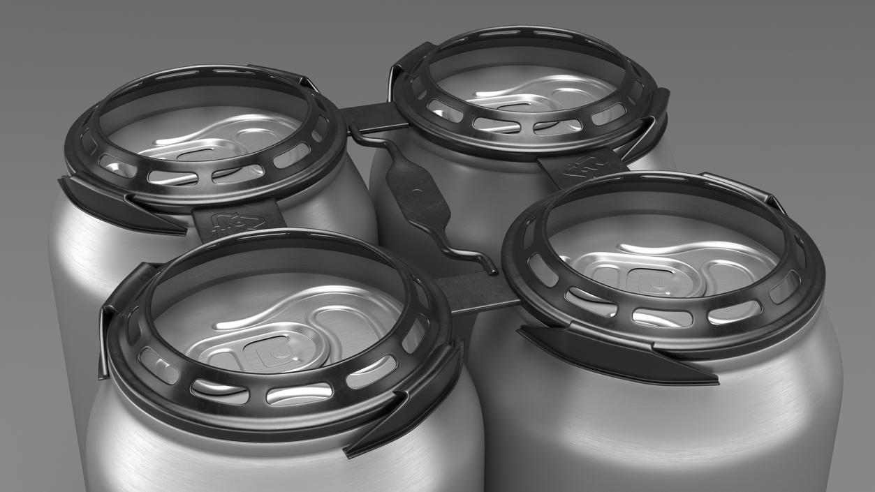 4 Soda Cans Plastic Rings Holder 3D