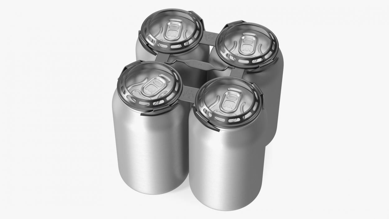 4 Soda Cans Plastic Rings Holder 3D