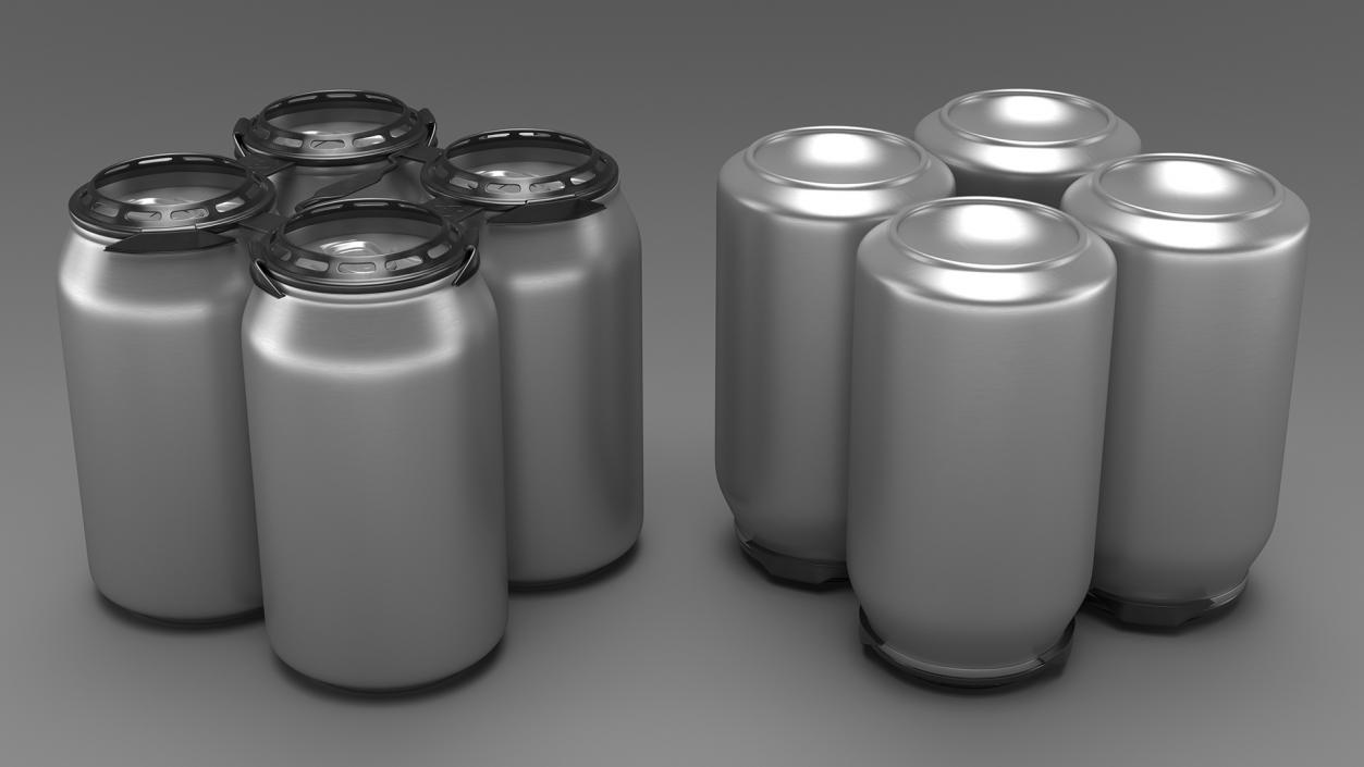 4 Soda Cans Plastic Rings Holder 3D